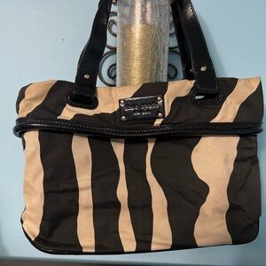 kate spade Black and Cream Zebra-Print Shoulder Bag